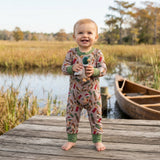 Long sleeves Christmas duck call baby boy romper