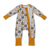Long sleeves baby Happy New Year zipper romper