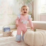 Long sleeves pumpkin shoes baby girls fall romper
