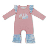 Long sleeves pumpkin shoes baby girls fall romper