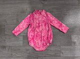 Long sleeves pink leaves camo baby girls romper