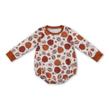 Long sleeves pumpkin football baby fall romper