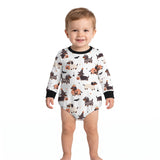 Long sleeves dog pumpkin baby Halloween romper