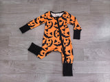 Long sleeves pumpkin baby boy Halloween romper