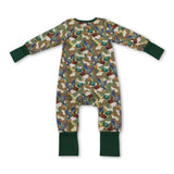 Long sleeves camo duck baby boy zipper romper