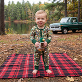 Long sleeves camo duck baby boy zipper romper
