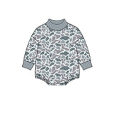 Long sleeves grey camo baby kids fall romper