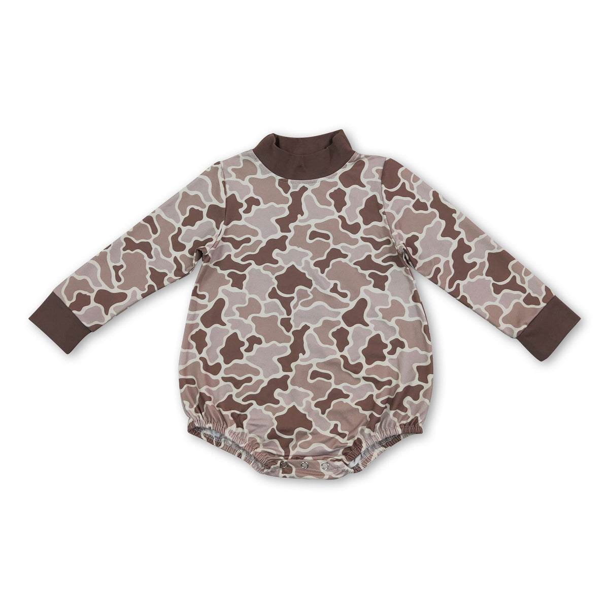 Long sleeves camo mock neck baby kids fall romper