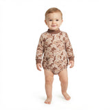Long sleeves camo mock neck baby kids fall romper