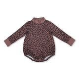 Long sleeves leopard baby girls fall romper