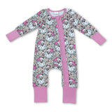 Long sleeves camo santa baby Christmas zipper romper