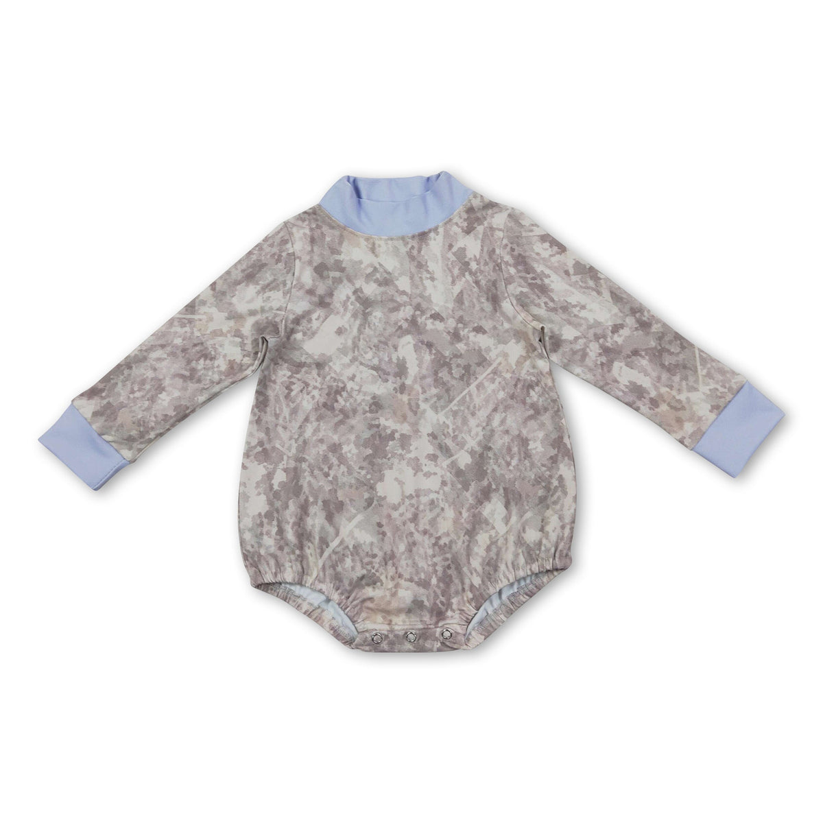 Long sleeves leaves camo mock neck baby boy fall active romper