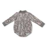 Long sleeves olive leaves camo baby boy fall active romper