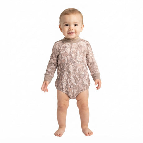Long sleeves olive leaves camo baby boy fall active romper