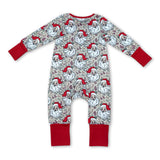 Long sleeves camo santa baby boy Christmas zipper romper