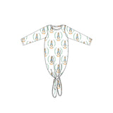 Long sleeves rabbit carrot Easter baby gown