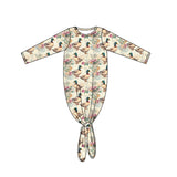 Long sleeves duck floral baby girls hunting babygown