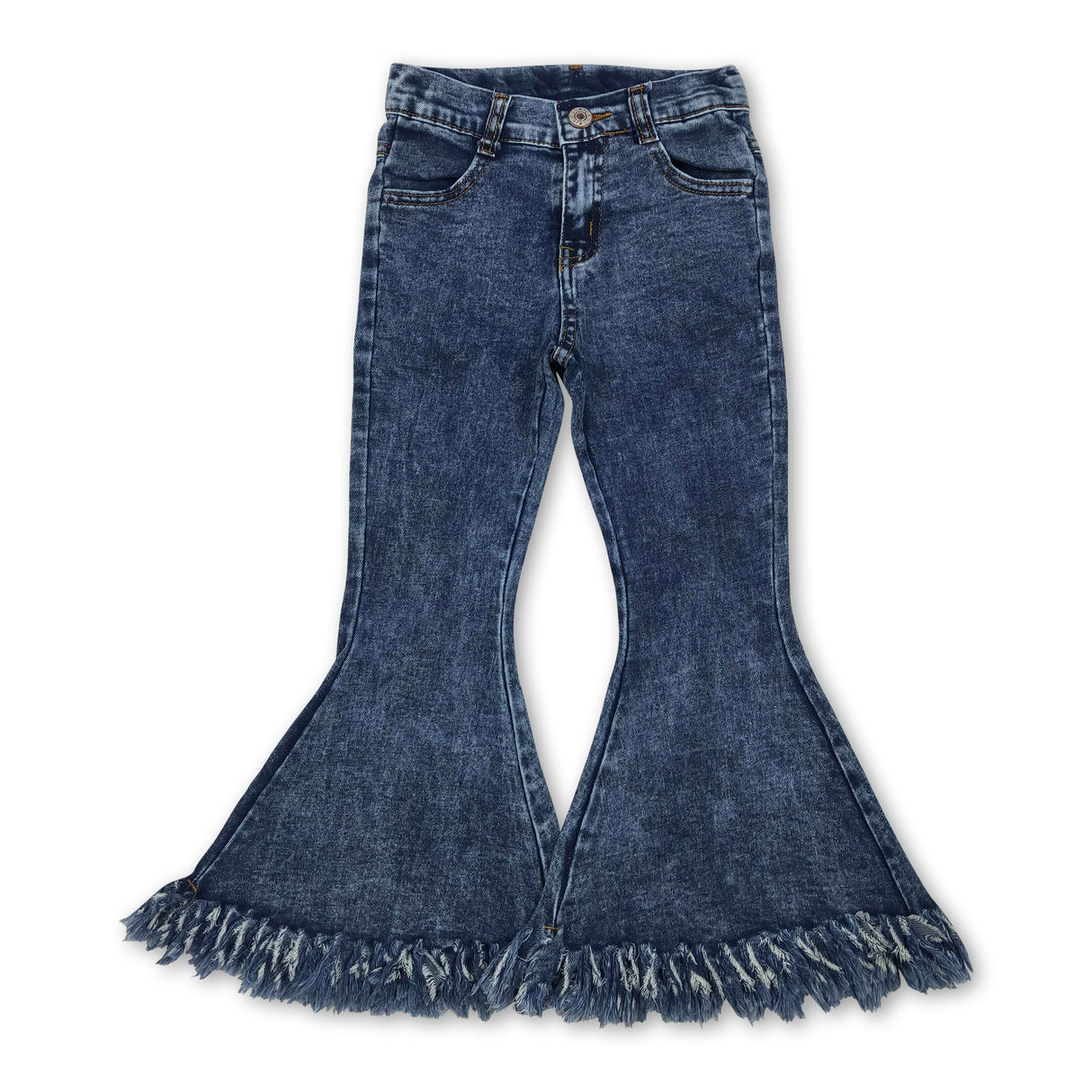 Light tassels denim pants girls bell bottom jeans