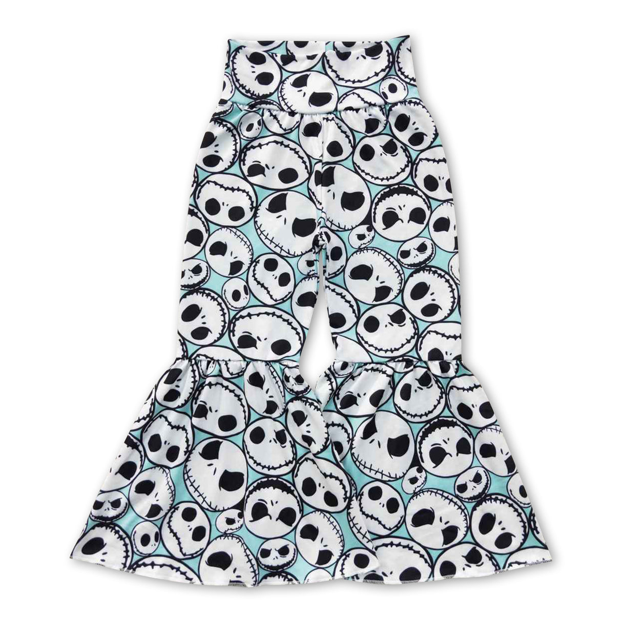 Skull baby girls Halloween bell bottom pants