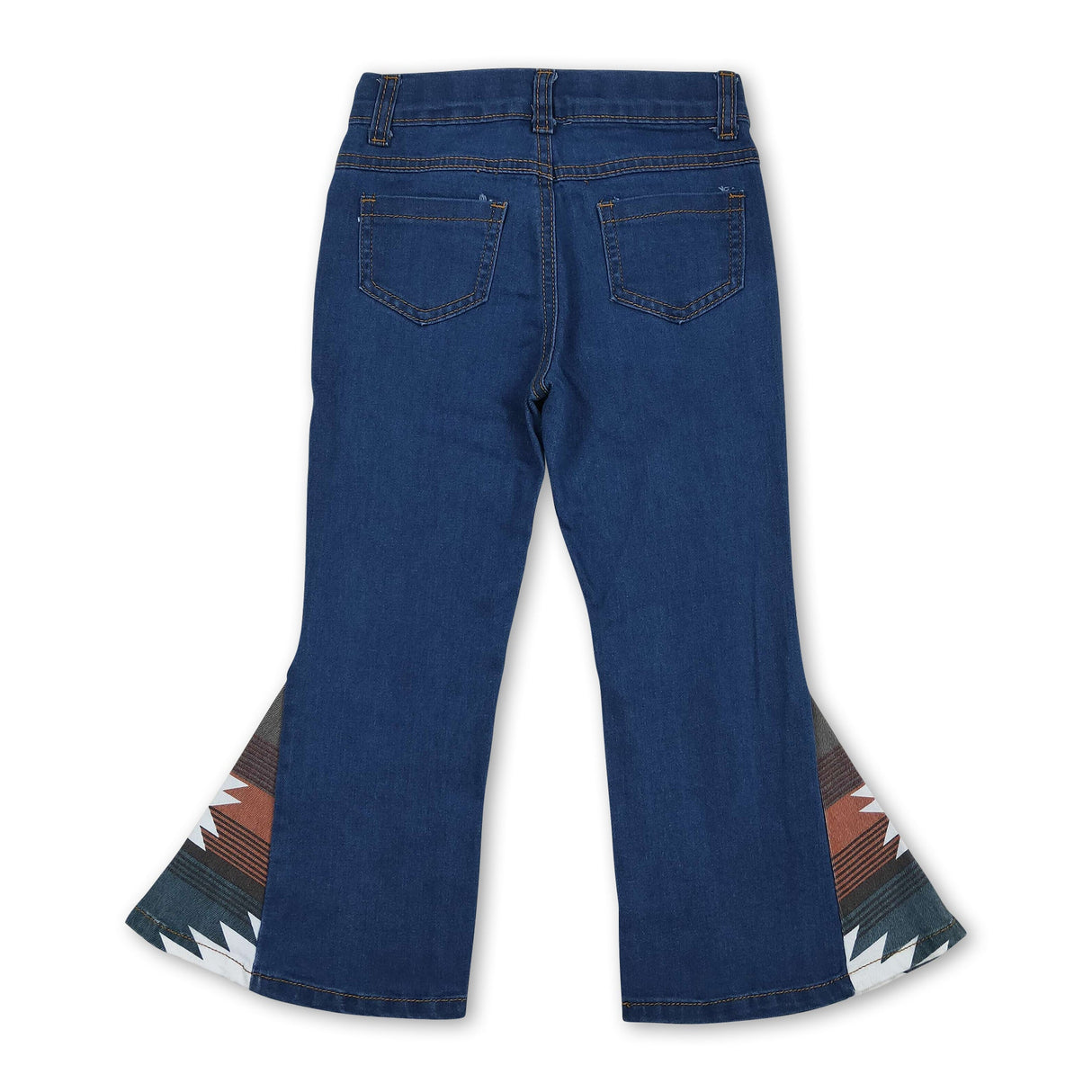 Blue aztec bell bottom pants girls western jeans