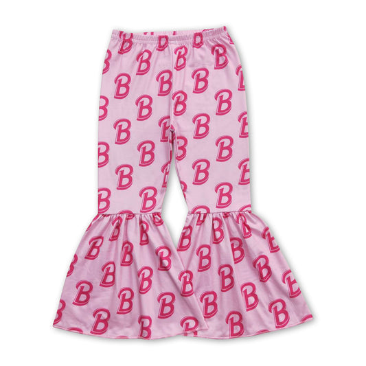 Pink B party girls bell bottom pants