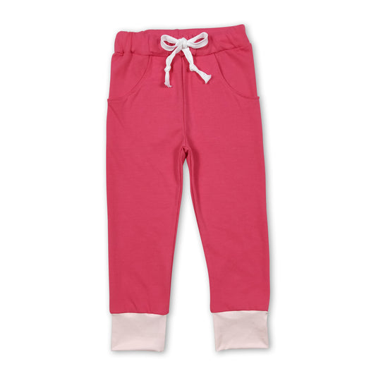 Hot pink pocket baby girls pants
