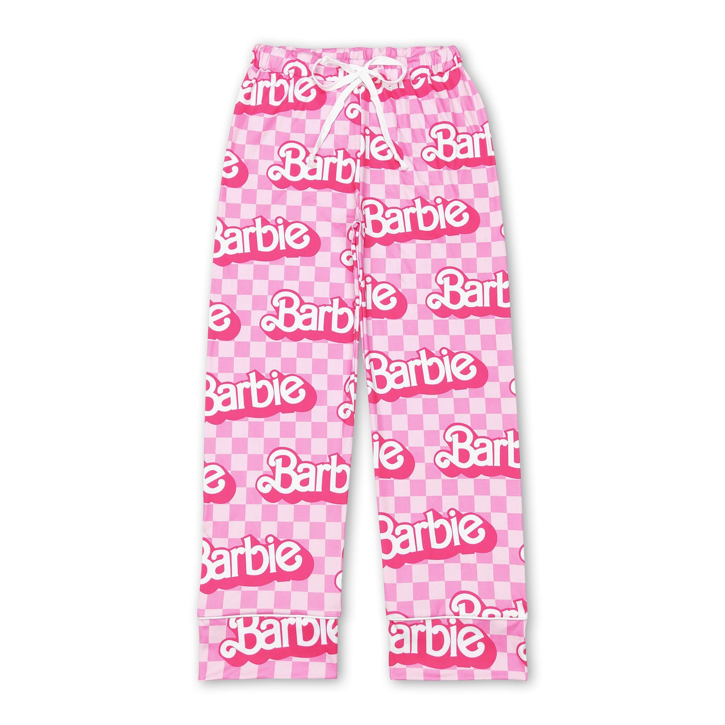 Pink plaid party adult pants women sleepwear bottom