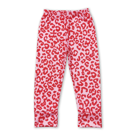 Pink leopard baby girls valentine's pants