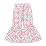 Heart baseball baby girls bell bottom pants