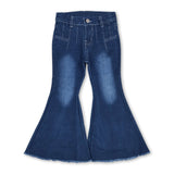 Blue flare jeans girls denim pants