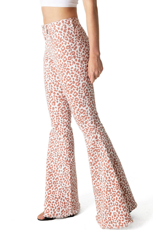 Leopard women denim pants adult jeans