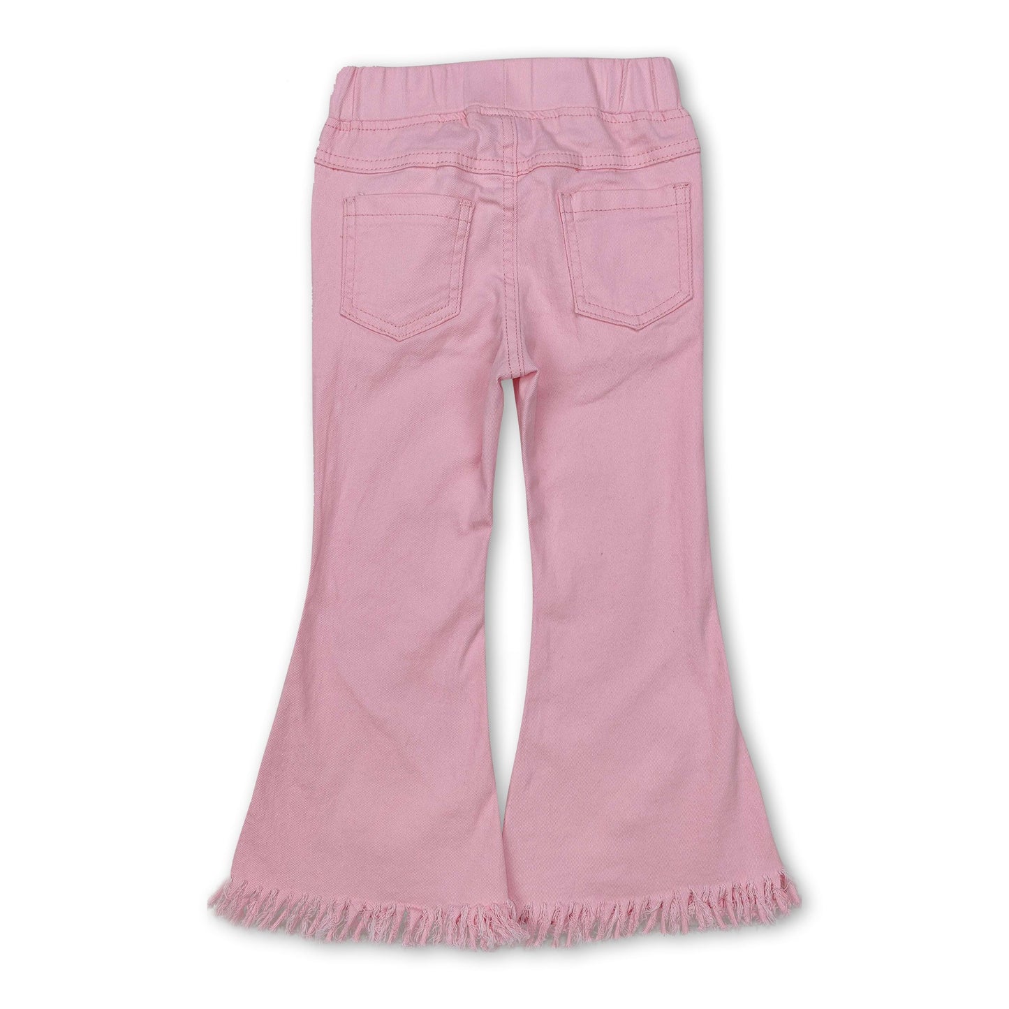 Pink pockets tassels kids girls jeans