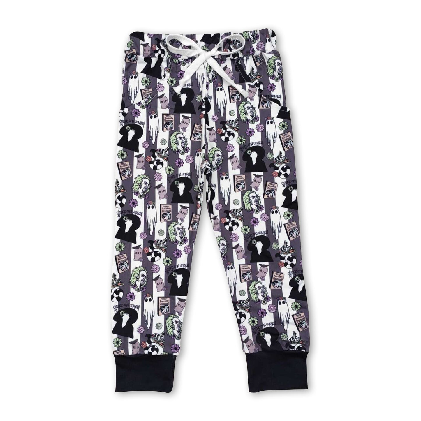 Stripe ghost kids boys Halloween pants