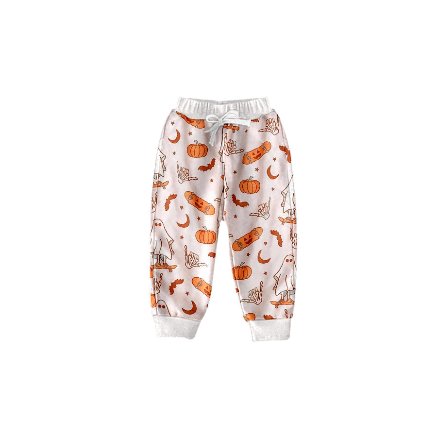 Ghost skateboard pumpkin kids boys Halloween pants
