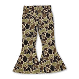 Duck camo flare jeans girls denim pants