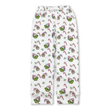 Pink candy cane green face adult women Christmas pants