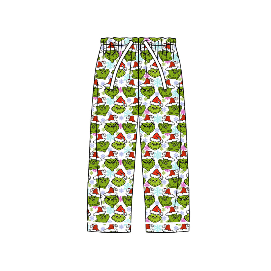 Snowflake green face adult women Christmas sleepwear bottom