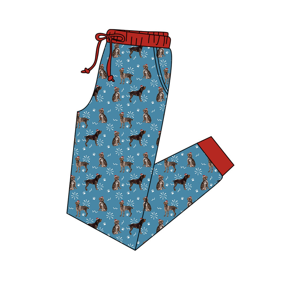 Christmas hat dog print adult women sleepwear bottom