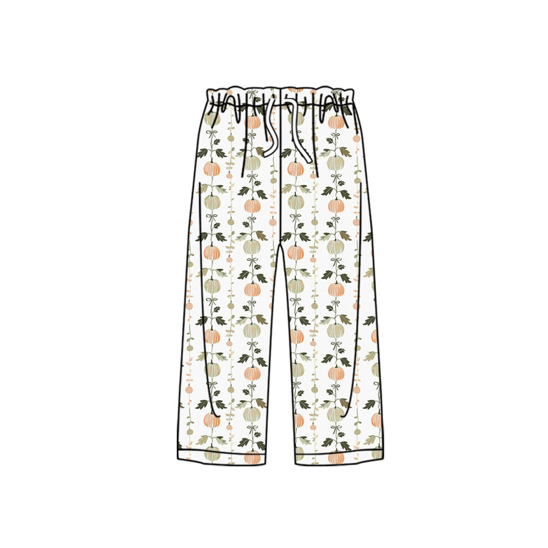 Green bow pumpkin adult women fall sleepwear bottom