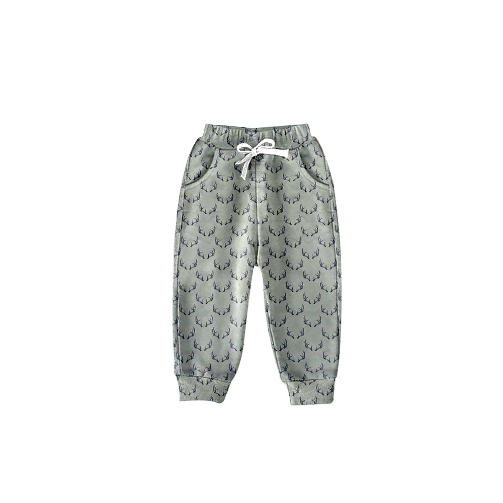 Deer print pocket baby boy fall pants