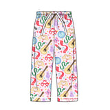 Lavender guitar heart scarf singer adult women sleepwear bottom