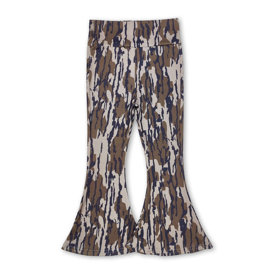 Bottomland camo kids girls flare pants