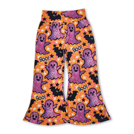 Purple ghost star bat baby girls Halloween pants