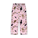 Pink bull skull rodeo western adult women sleepwear bottom