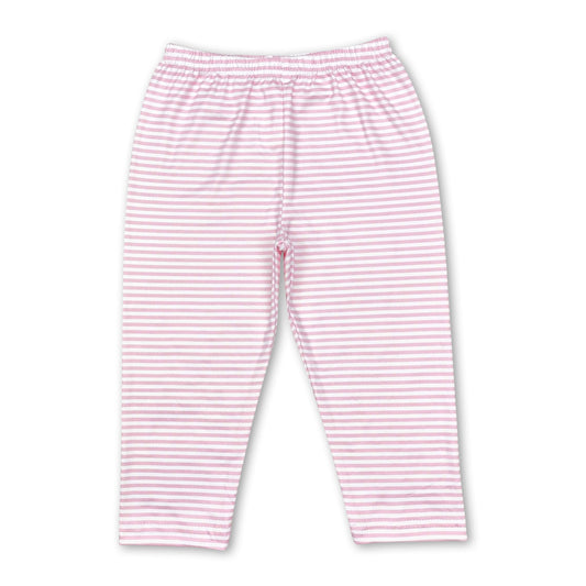 Pink stripe baby girls leggings