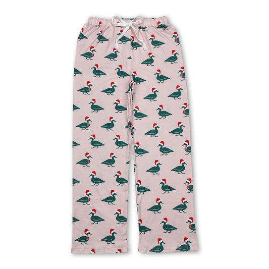 Pink duck Christmas adult women sleepwear bottom pants