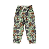 Green camo pockets elastic waist boys hunting pants