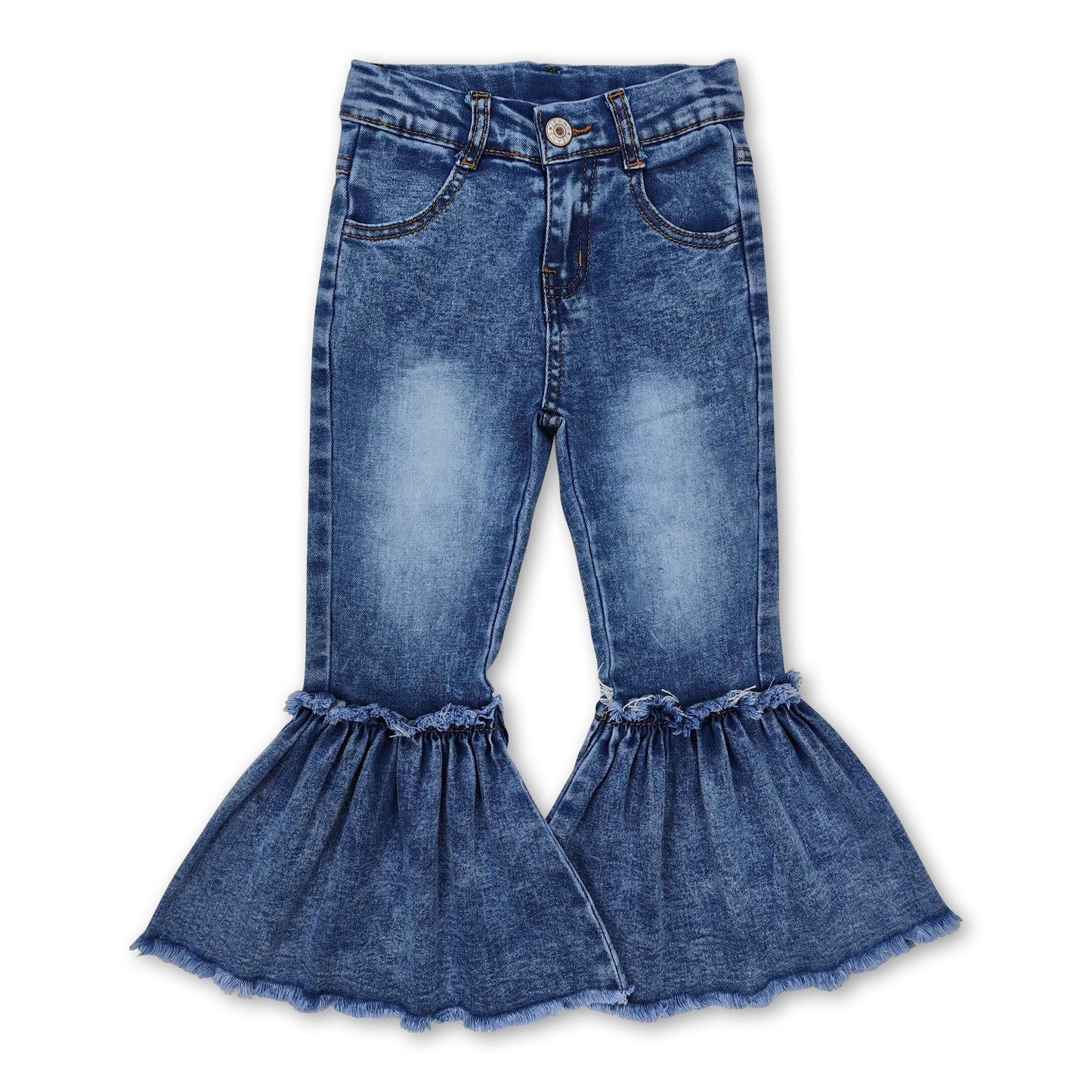 Light blue washed denim pants kids girls jeans