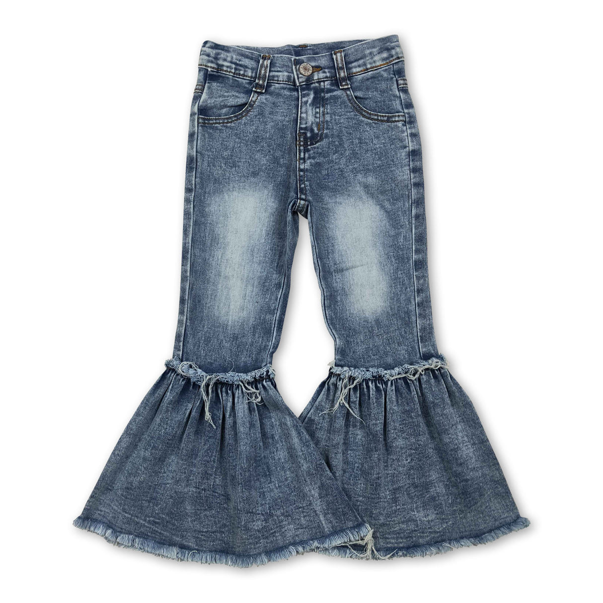 Light blue washed denim pants kids girls jeans
