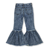 Light blue washed denim pants kids girls jeans
